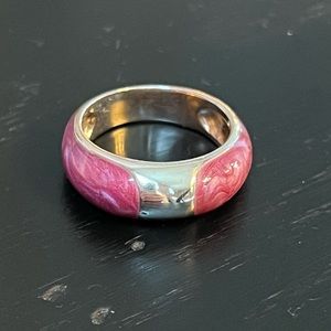 ⭐️ Estate Purple Enamel Sterling Silver Ring Size 8